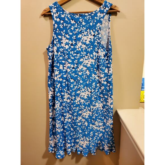 Draper James Ruffle Dress in Blue Shadow Floral - Picture 4 of 7